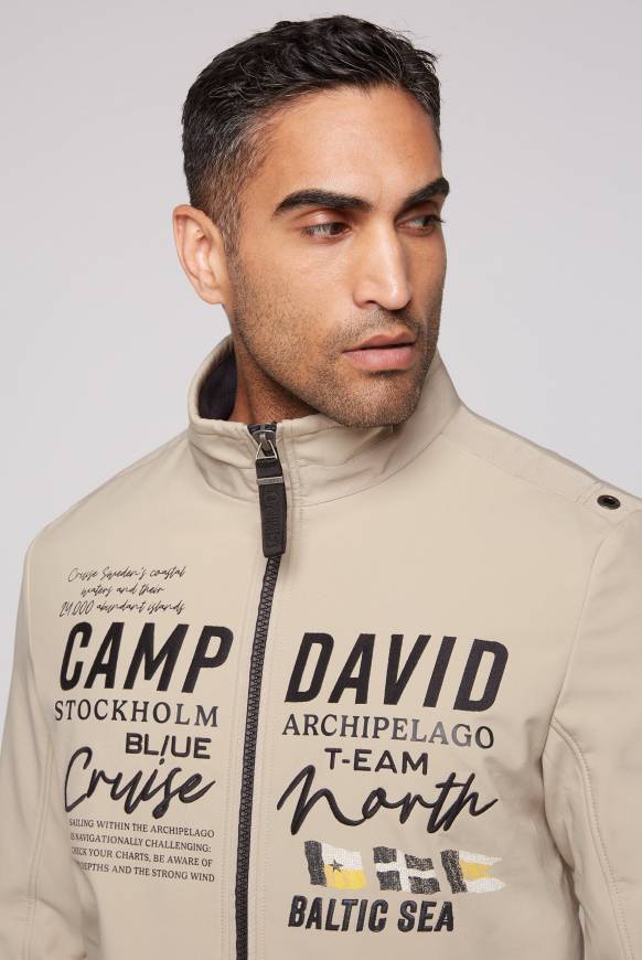 Soccx Softshelljacke Im Blouson-Stil Mit Artworks Neutral Beige