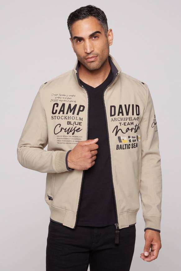 Soccx Softshelljacke im Blouson-Stil mit Artworks neutral beige