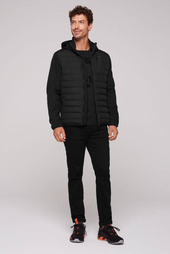 Soccx Softshelljacke Im Materialmix Mit Kapuze Black