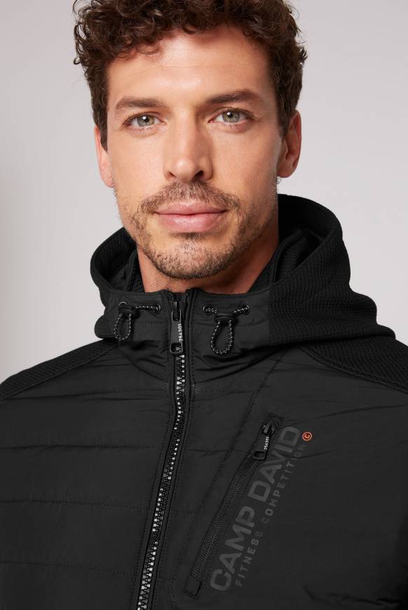 Soccx Softshelljacke Im Materialmix Mit Kapuze Black