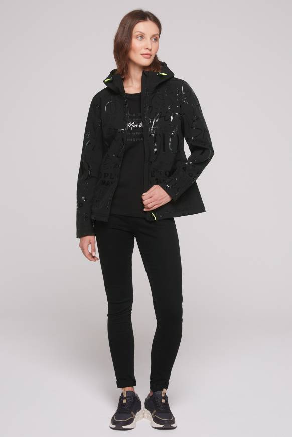 Soccx Softshelljacke Mit Kapuze Und Glossy Prints Black