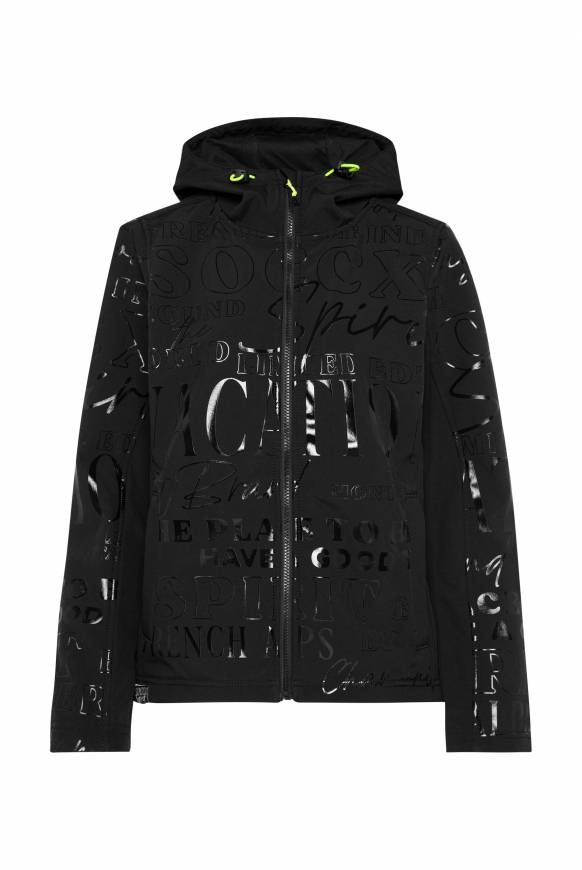 Soccx Softshelljacke Mit Kapuze Und Glossy Prints Black