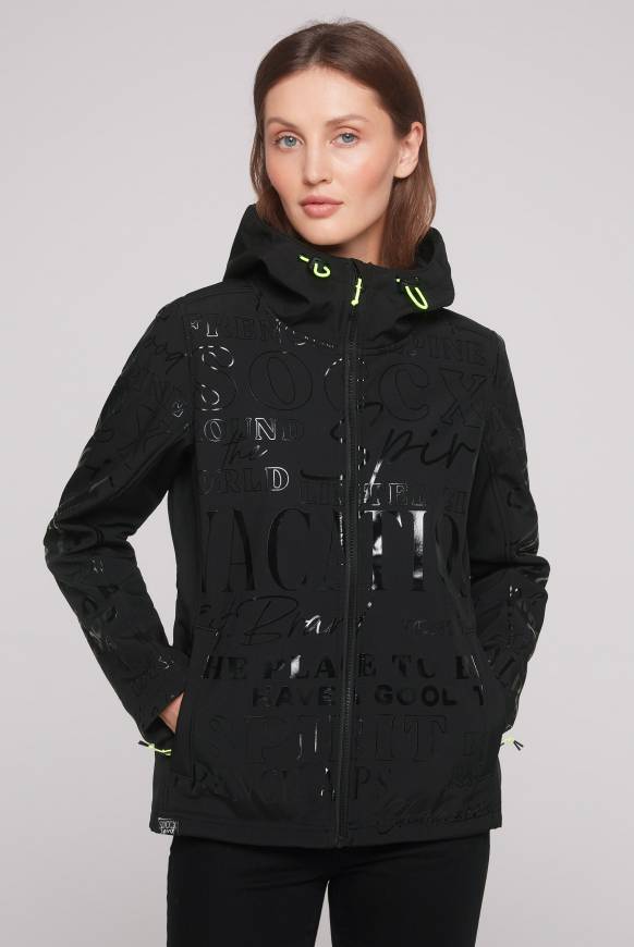 Soccx Softshelljacke mit Kapuze und Glossy Prints black