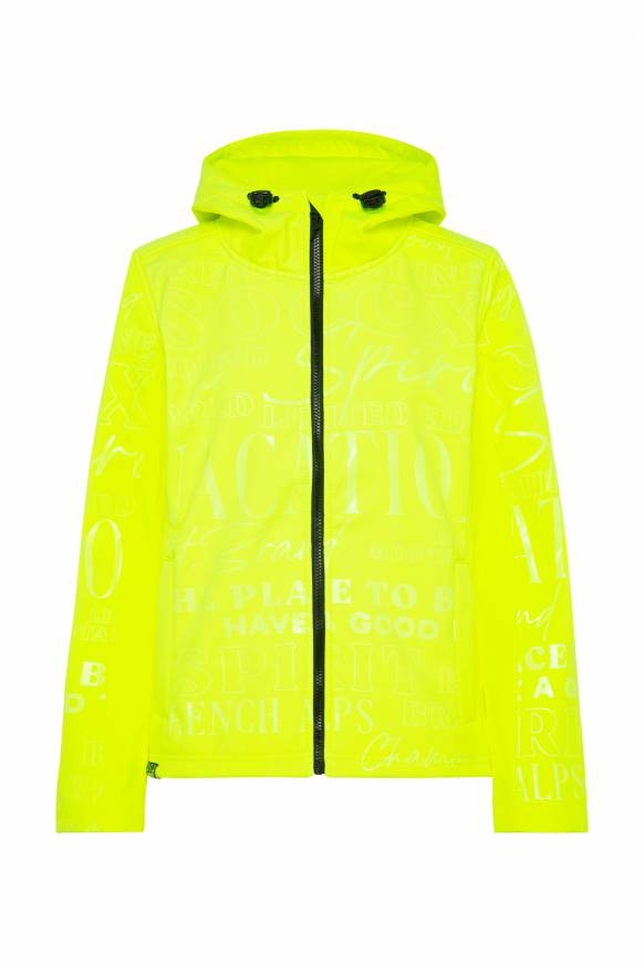 Soccx Softshelljacke Mit Kapuze Und Glossy Prints Yellow Lime