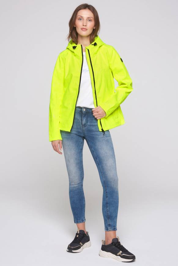 Soccx Softshelljacke Mit Kapuze Und Glossy Prints Yellow Lime