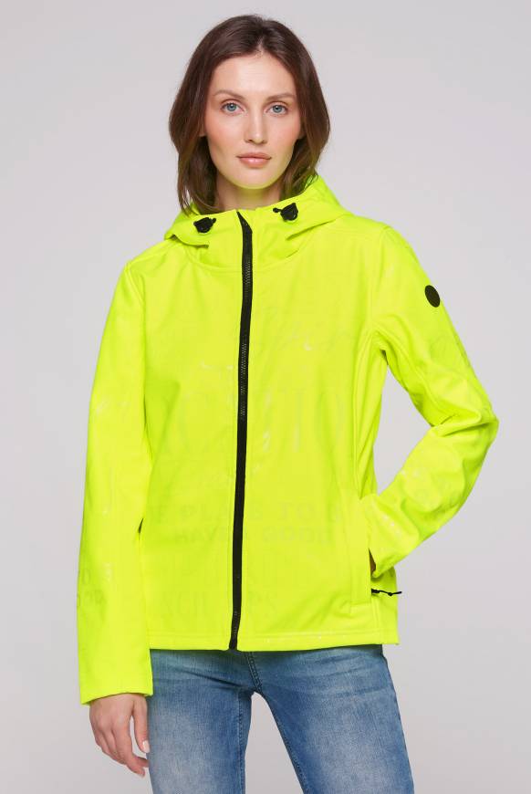 Soccx Softshelljacke mit Kapuze und Glossy Prints yellow lime