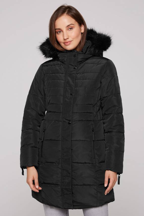 Soccx Stepp-Parka mit abtrennbarer Kapuze und Kunstfell black
