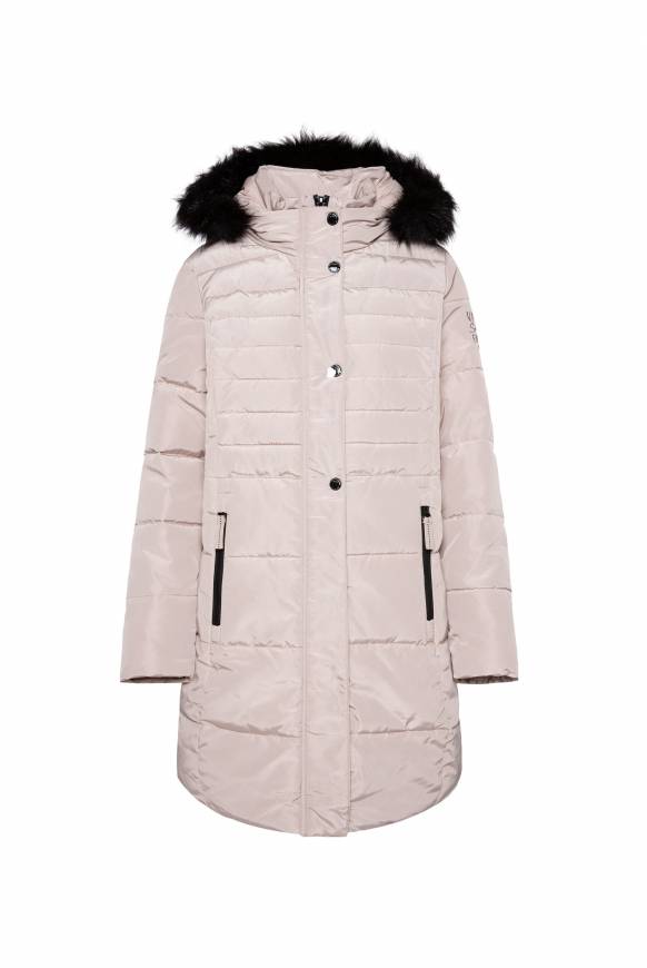 Soccx Stepp-Parka Mit Abtrennbarer Kapuze Und Kunstfell Light Beige