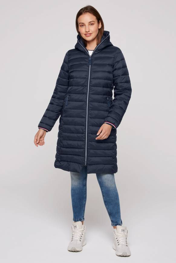 Soccx Stepp-Parka Mit Kapuze Und Rücken-Print Blue Navy