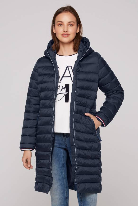 Soccx Stepp-Parka mit Kapuze und Rücken-Print blue navy