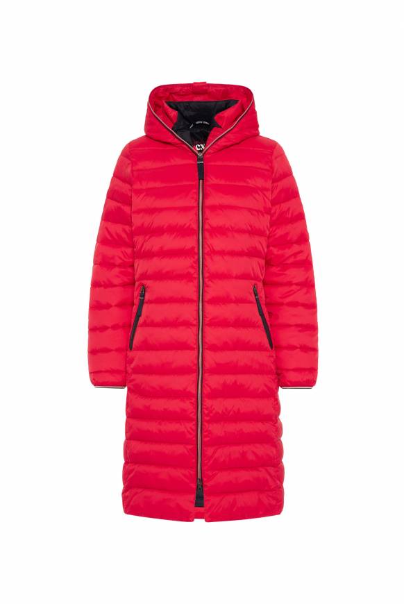 Soccx Stepp-Parka Mit Kapuze Und Rücken-Print Clear Red
