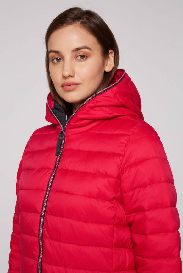 Soccx Stepp-Parka Mit Kapuze Und Rücken-Print Clear Red