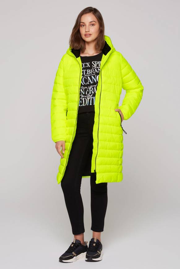 Soccx Stepp-Parka Mit Kapuze Und Rücken-Print Yellow Lime