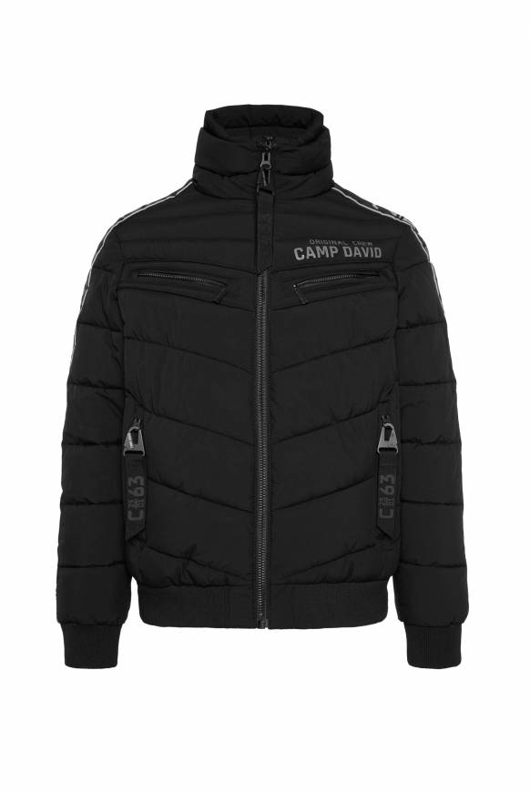 Soccx Steppblouson Mit Doppelkragen Und Logo-Tapes Black