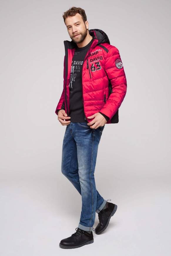 Soccx Steppjacke Im Colour Design Mit Logo Artworks Royal Red