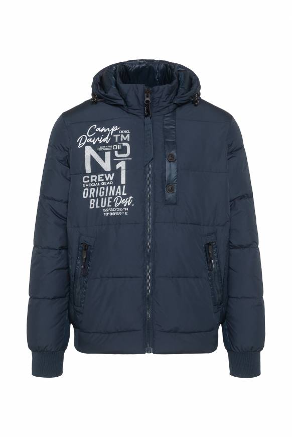 Soccx Steppjacke Im Materialmix Mit Abtrennbarer Kapuze Blue Navy