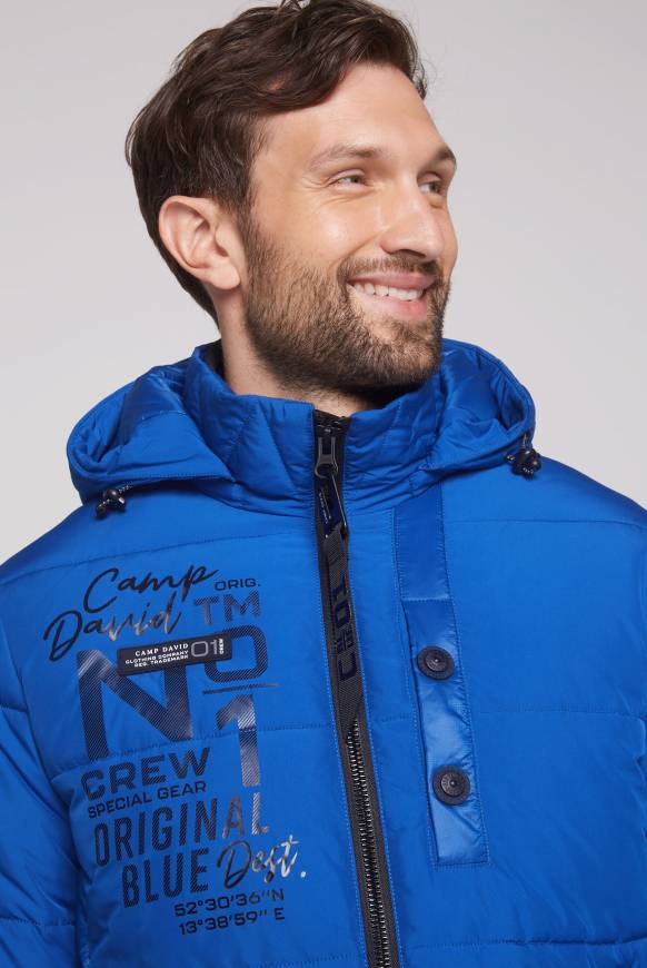 Soccx Steppjacke Im Materialmix Mit Abtrennbarer Kapuze Ocean Blue