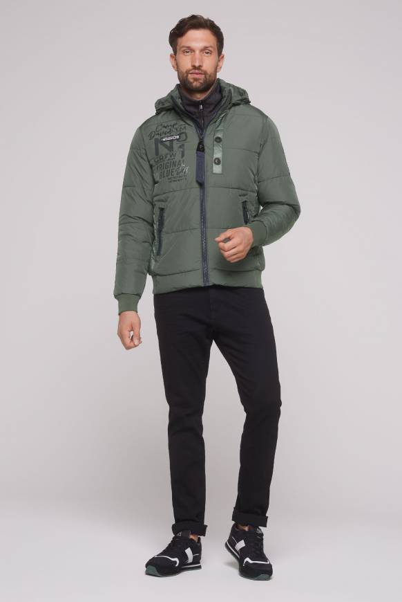 Soccx Steppjacke Im Materialmix Mit Abtrennbarer Kapuze Khale Green