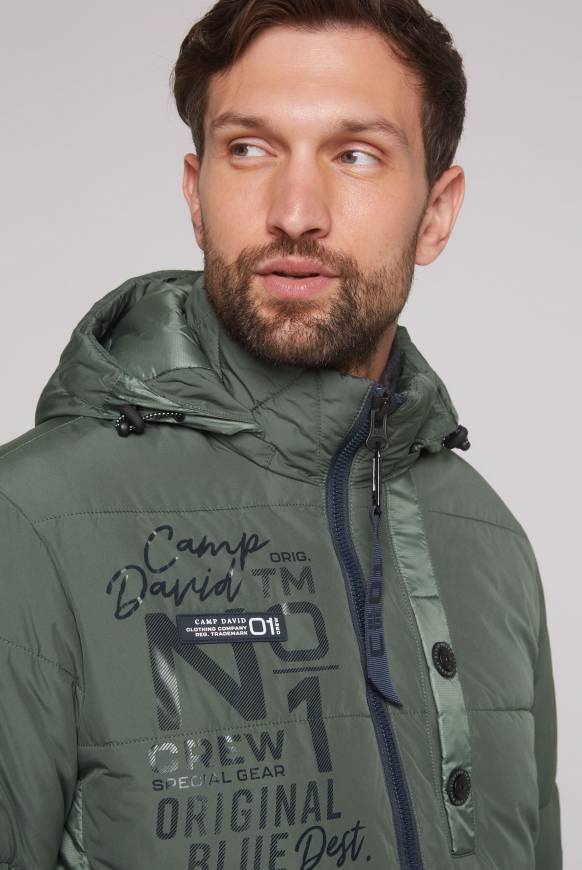 Soccx Steppjacke Im Materialmix Mit Abtrennbarer Kapuze Khale Green