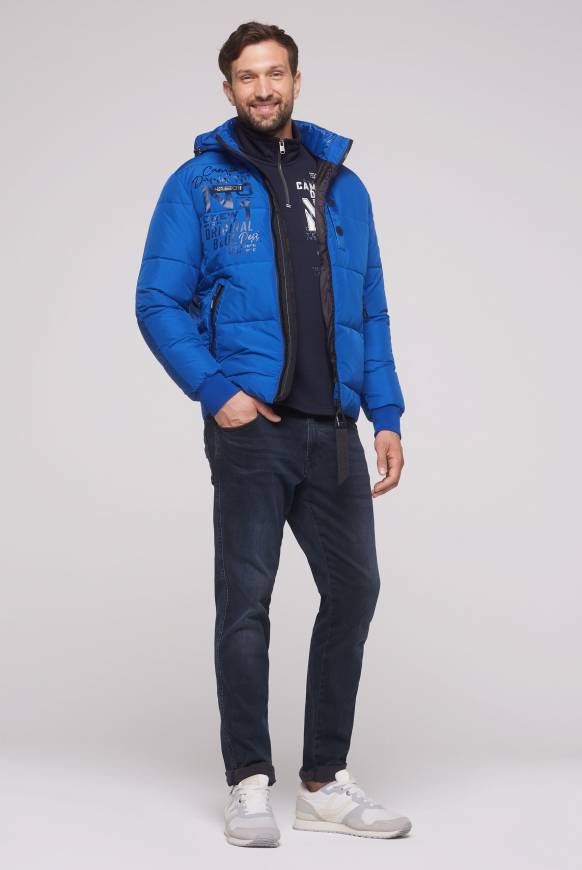 Soccx Steppjacke Im Materialmix Mit Abtrennbarer Kapuze Ocean Blue
