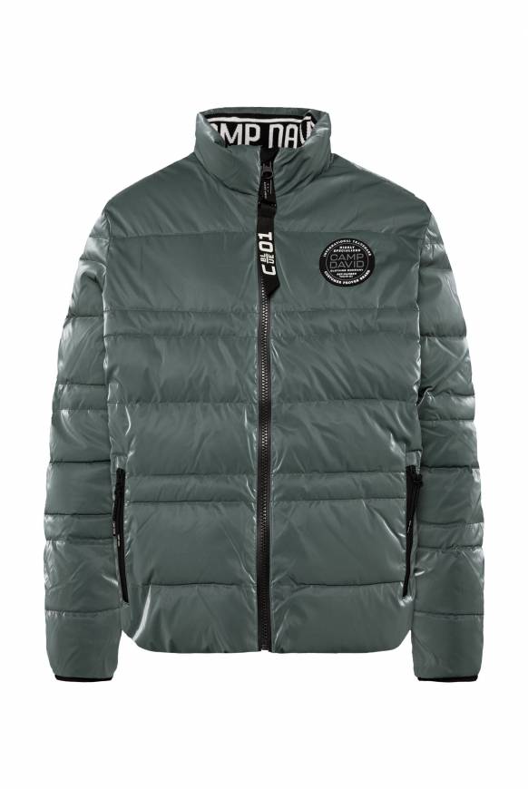 Soccx Steppjacke Mit Coating Und Zip-Anhänger Khale Green