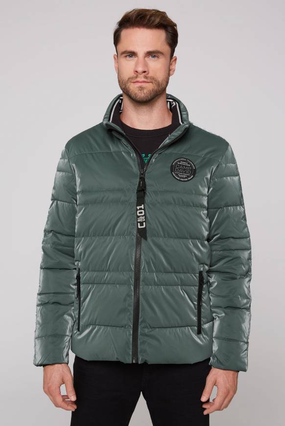 Soccx Steppjacke mit Coating und Zip-Anhänger khale green