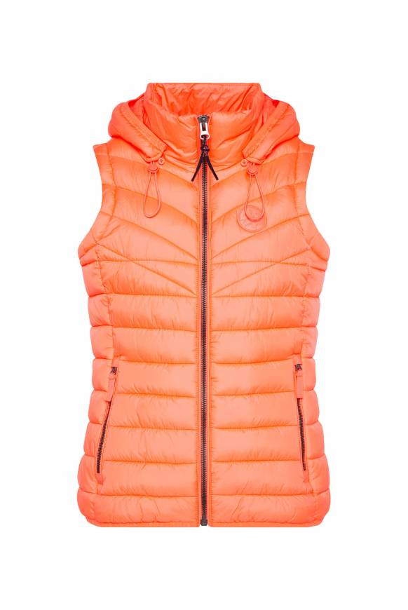 Soccx Steppweste Mit Abknöpfbarer Kapuze Neon Orange