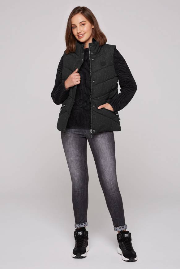 Soccx Steppweste Mit Filigranem All Over Print Black