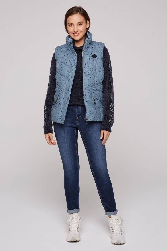 Soccx Steppweste Mit Filigranem All Over Print Cool Grey