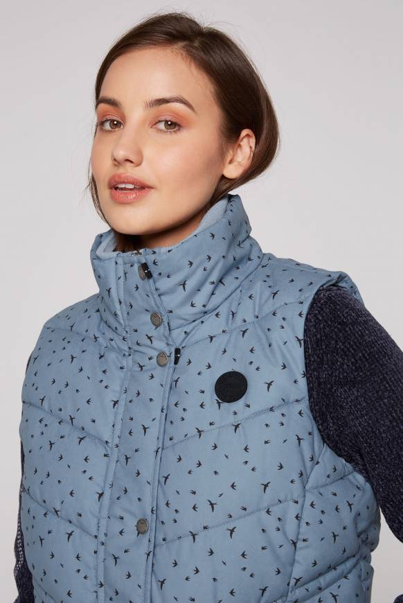 Soccx Steppweste Mit Filigranem All Over Print Cool Grey