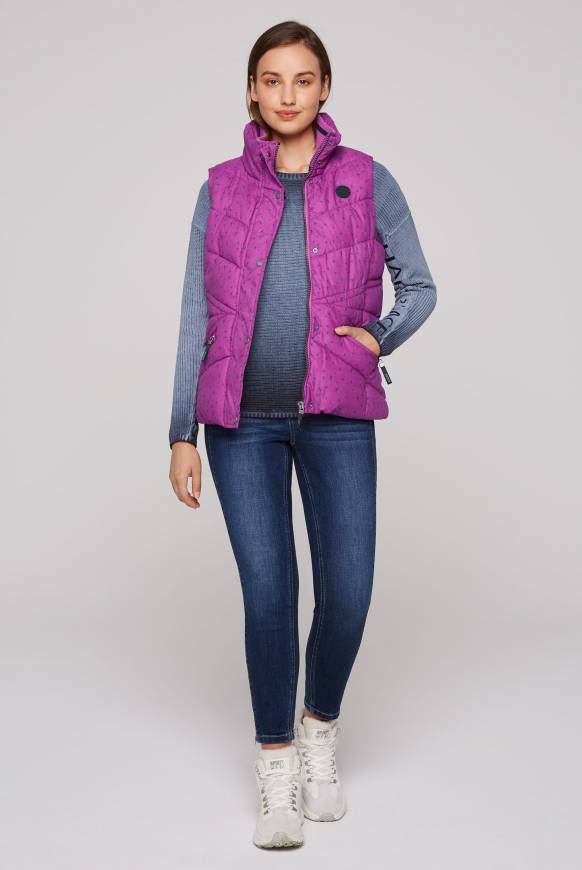 Soccx Steppweste Mit Filigranem All Over Print Iced Berry