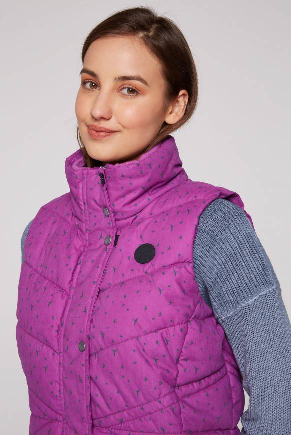 Soccx Steppweste Mit Filigranem All Over Print Iced Berry