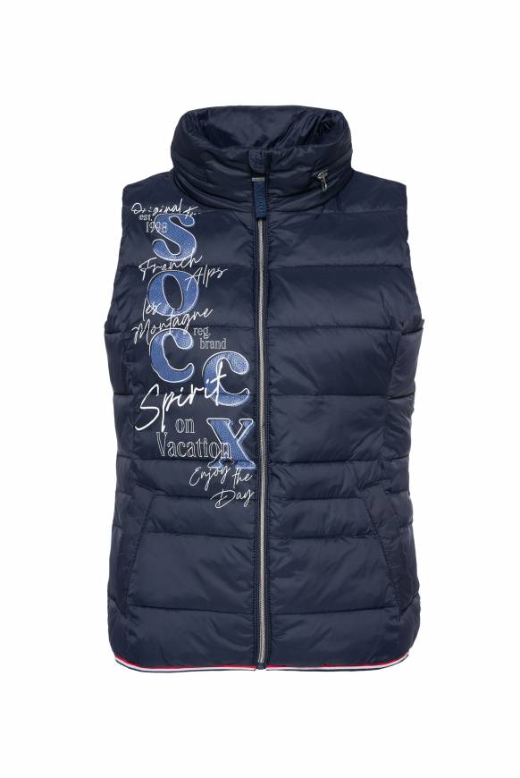 Soccx Steppweste Mit Kapuze Im Stehkragen Blue Navy