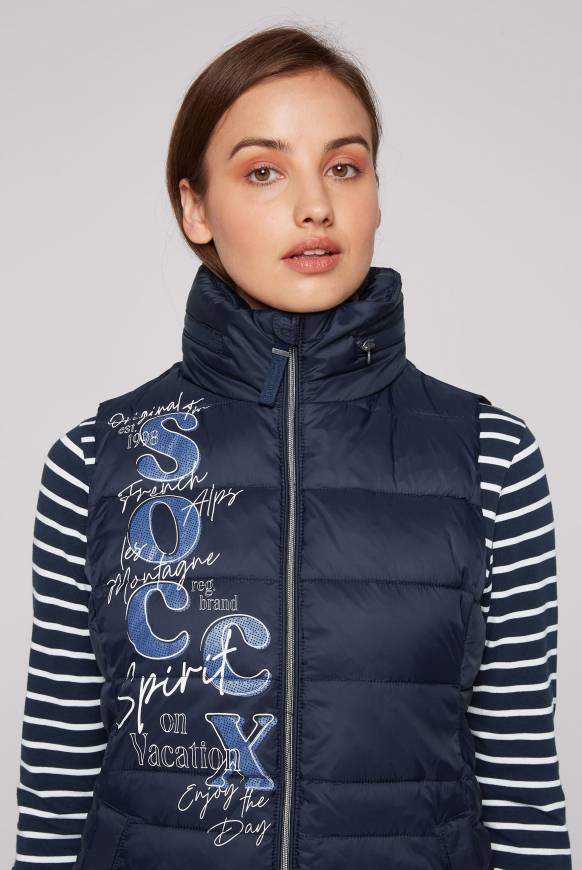 Soccx Steppweste Mit Kapuze Im Stehkragen Blue Navy