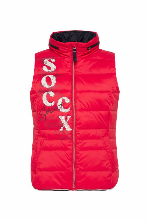 Soccx Steppweste Mit Kapuze Im Stehkragen Clear Red