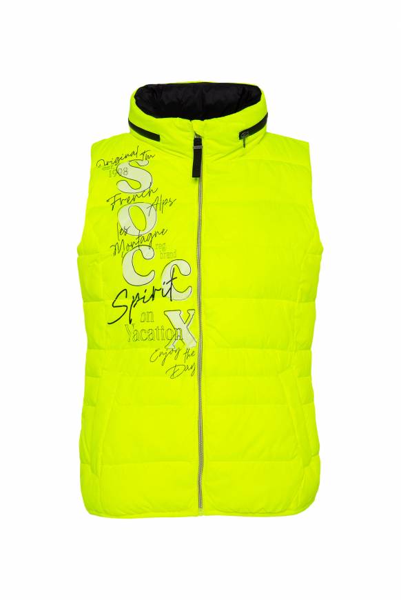 Soccx Steppweste Mit Kapuze Im Stehkragen Yellow Lime