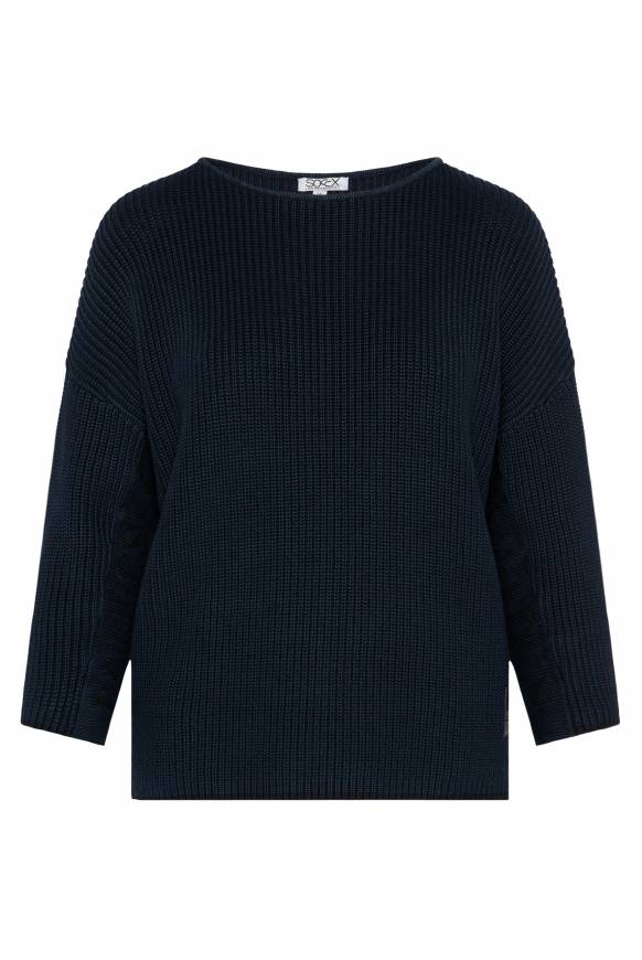 Soccx Stone Washed Pullover Mit Intarsia-Design Blue Navy