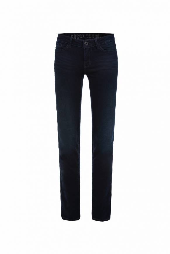 Soccx Stretch-Jeans RO:MY Mit Geraden Beinverlauf Blue Black Used