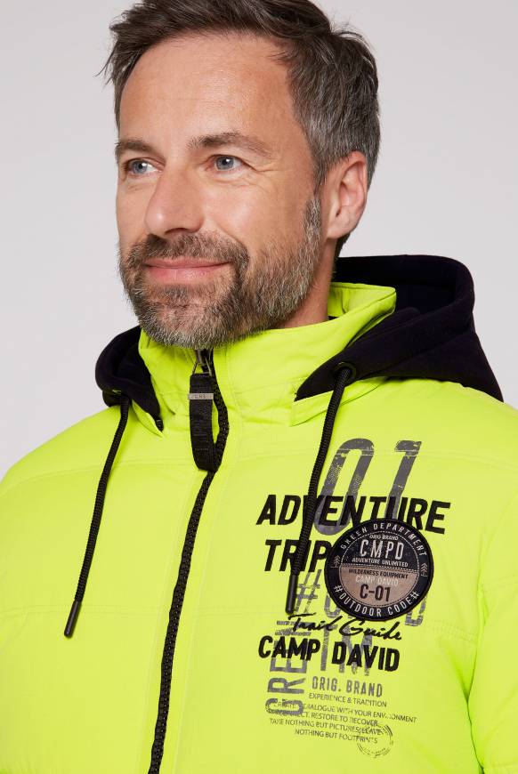 Soccx Strukturierte Steppjacke Mit Abtrennbarer Sweatkapuze Neon Kiwi