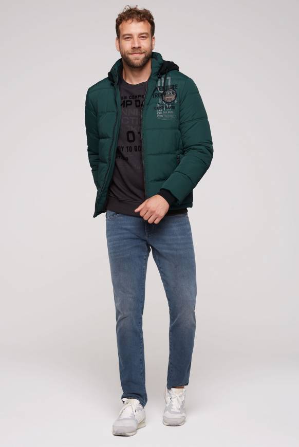 Soccx Strukturierte Steppjacke Mit Abtrennbarer Sweatkapuze Deep Green