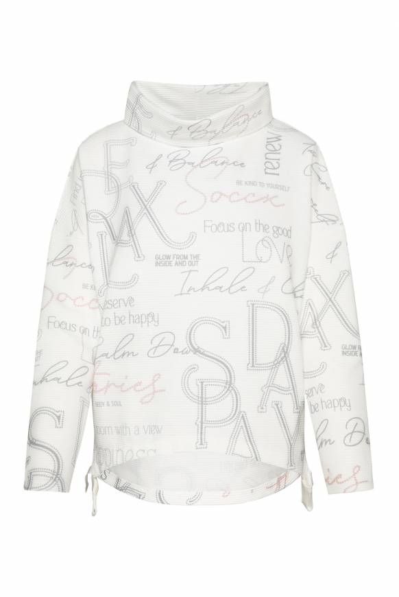 Soccx Strukturiertes Sweatshirt Mit All Over Print Opticwhite