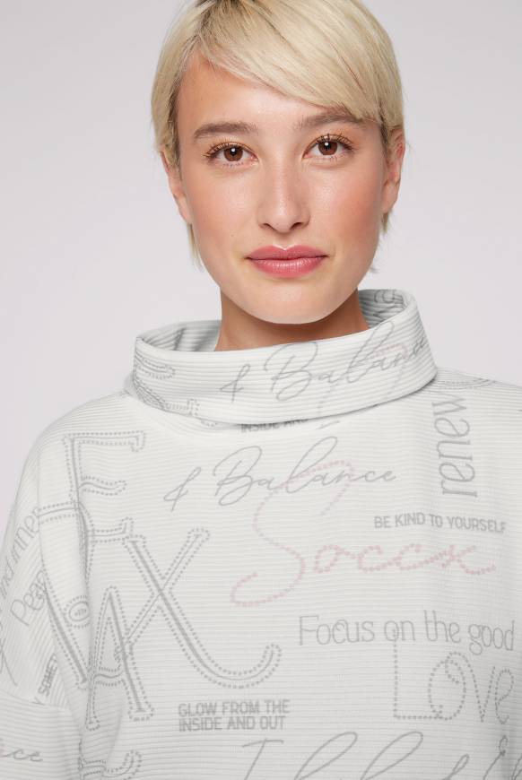 Soccx Strukturiertes Sweatshirt Mit All Over Print Opticwhite