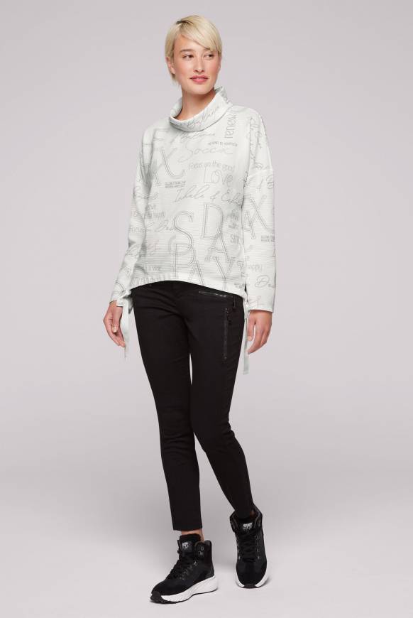 Soccx Strukturiertes Sweatshirt Mit All Over Print Opticwhite