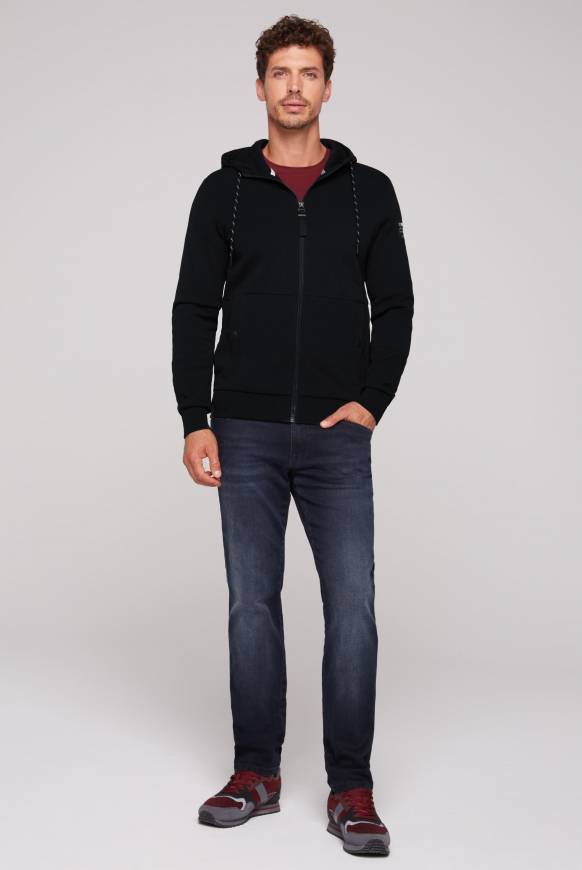 Soccx Sweatjacke Aus Interlock Mit Kapuze Blue Navy