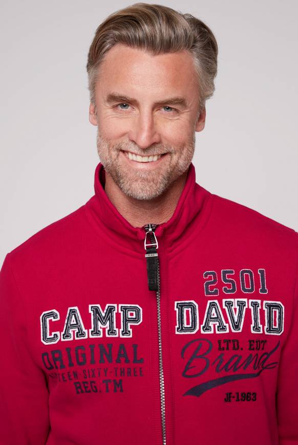 Soccx Sweatjacke Mit Artwork Im Retro-Style Royal Red