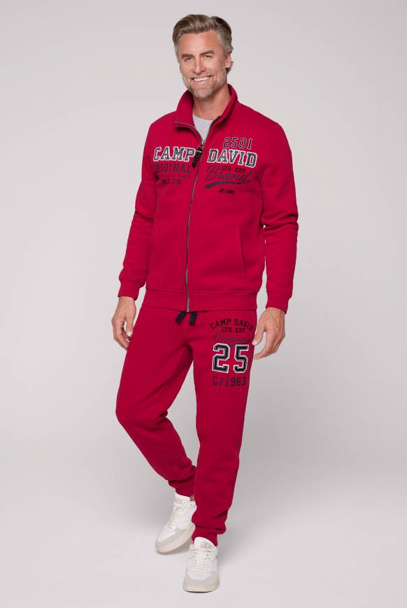 Soccx Sweatjacke Mit Artwork Im Retro-Style Royal Red