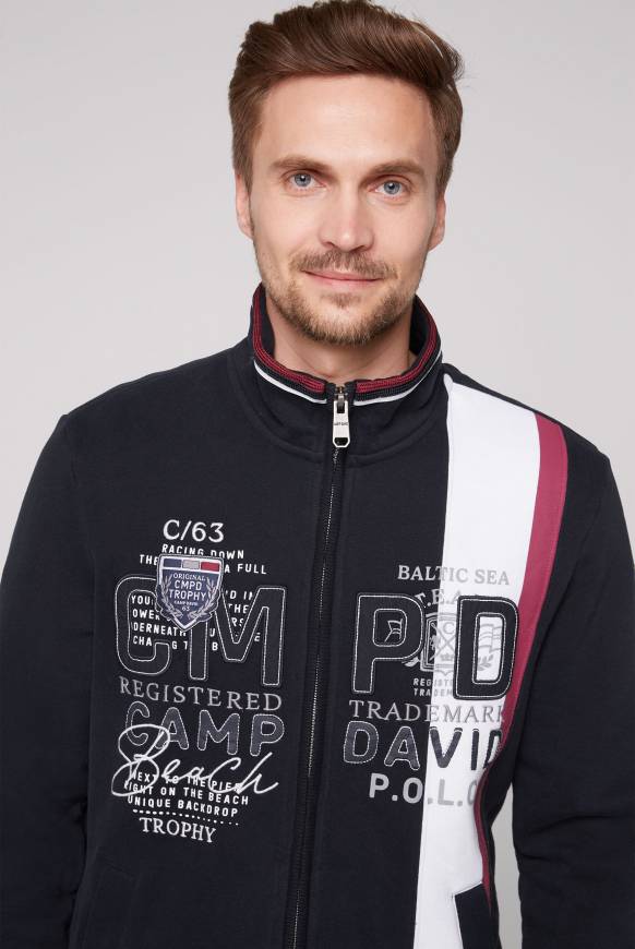 Soccx Sweatjacke Mit Color-Blocking Und Artworks Blue Navy