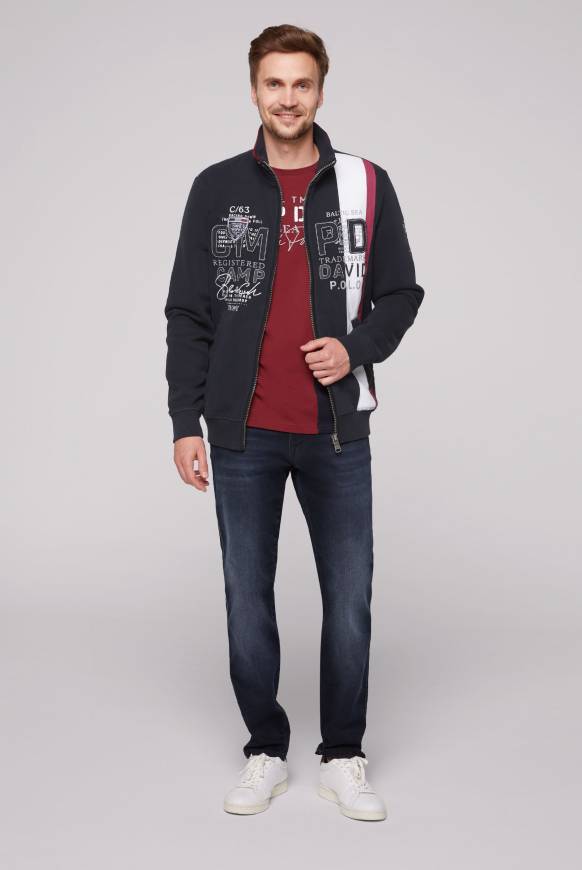 Soccx Sweatjacke Mit Color-Blocking Und Artworks Blue Navy