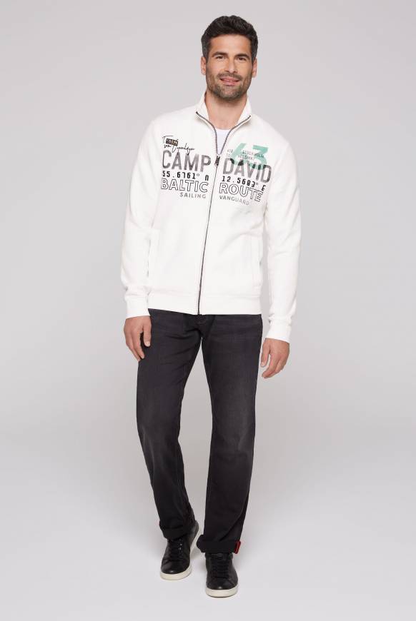 Soccx Sweatjacke Mit Logo Print Und Stickereien Ivory
