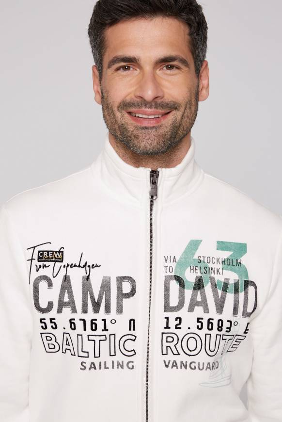 Soccx Sweatjacke Mit Logo Print Und Stickereien Ivory